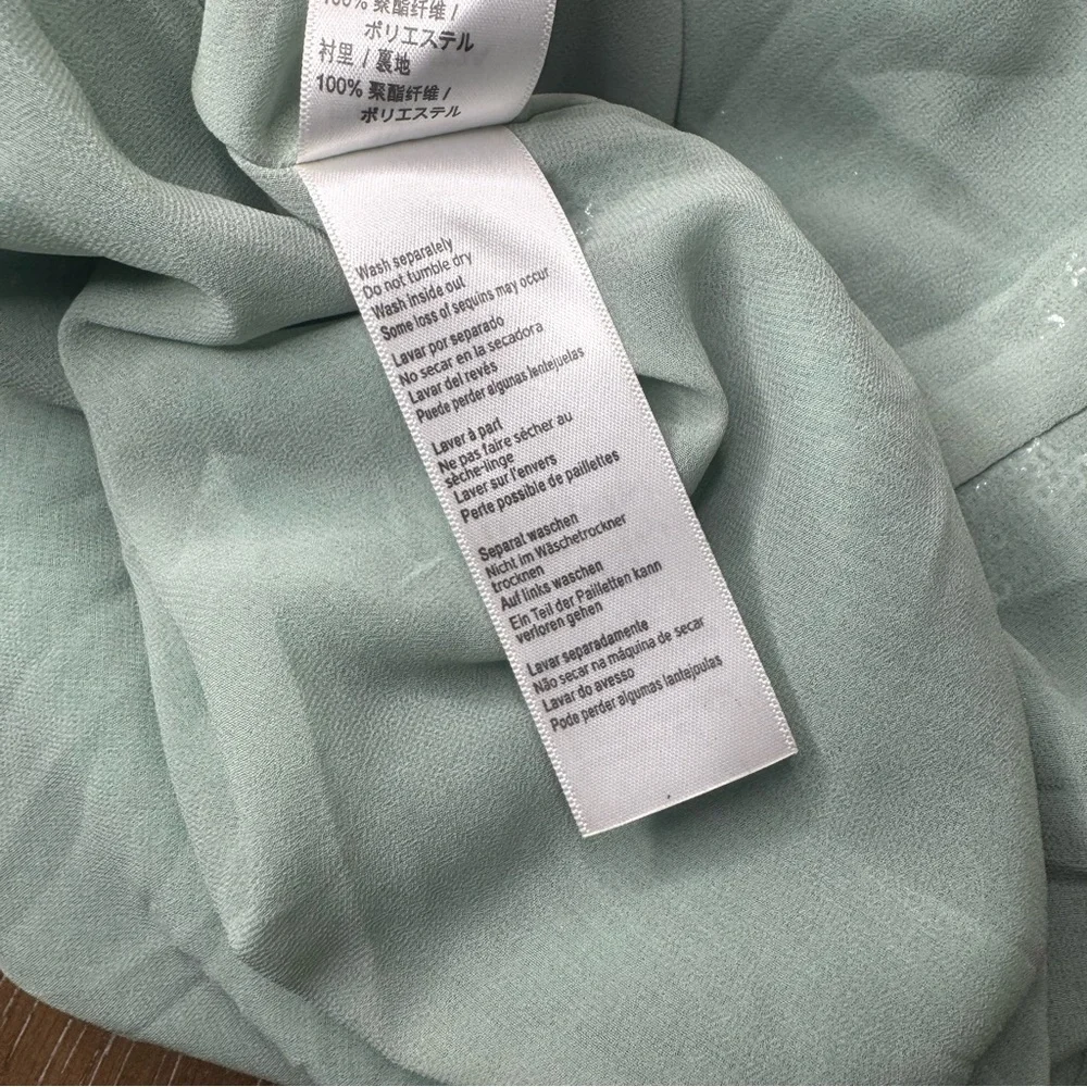 Top Shop Sequin Midi Skirt Size 6 NWT Turquoise Aqua Cocktail Party Boho Glam - Picture 12 of 13